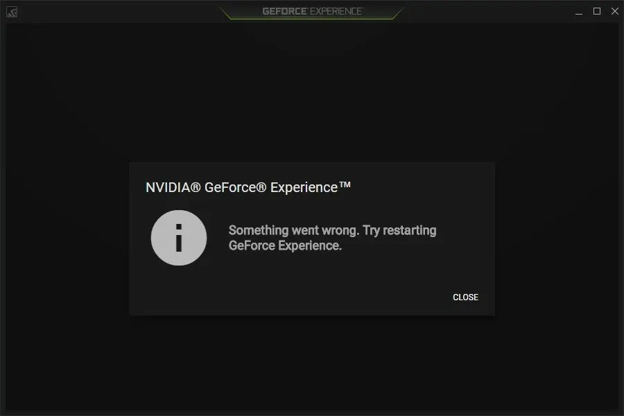 Nividia Geforce Experience Not Working